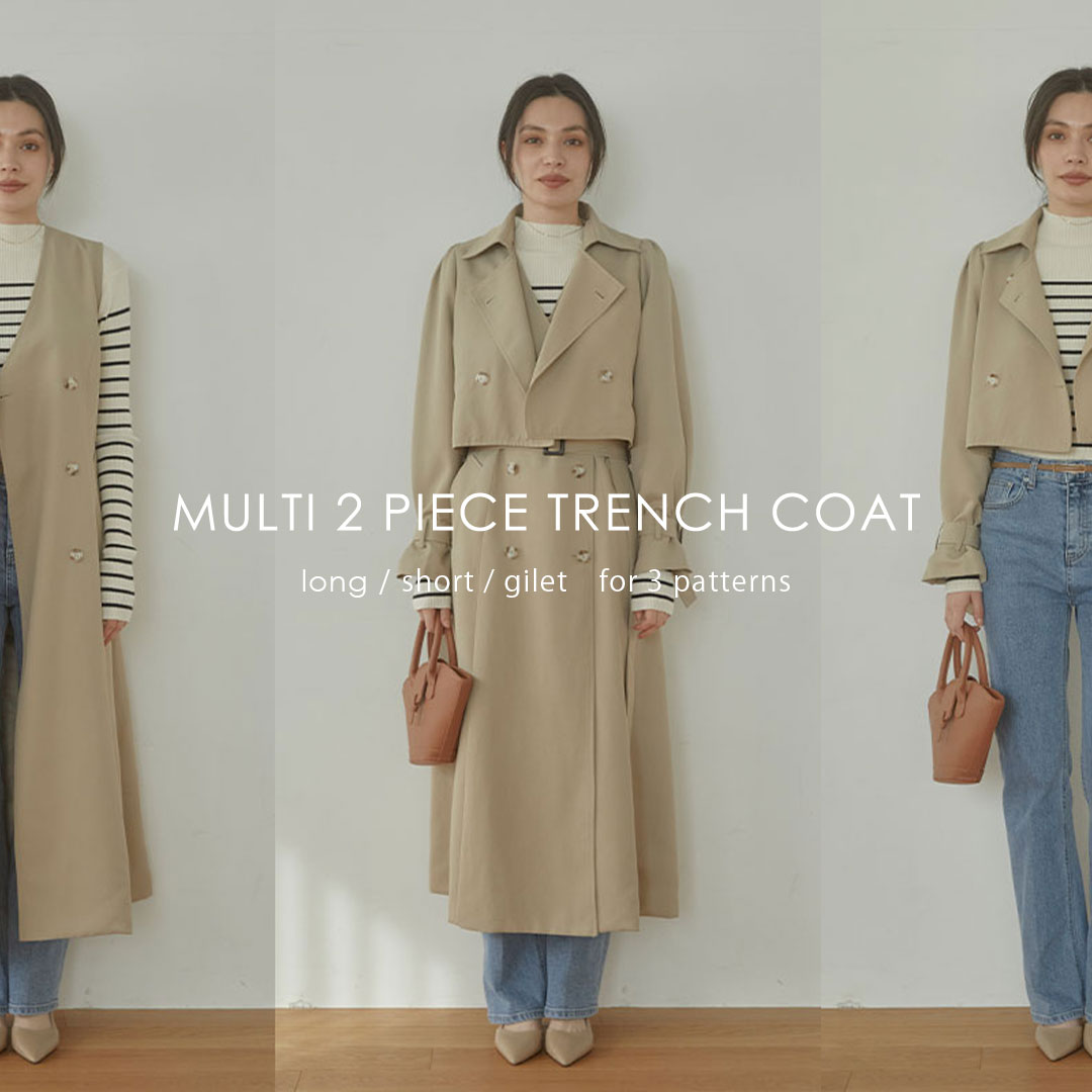 Multi 2 piece trench コート ACYM ONLINE SHOP