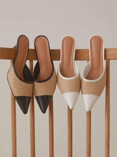 Rattan combi mule T_