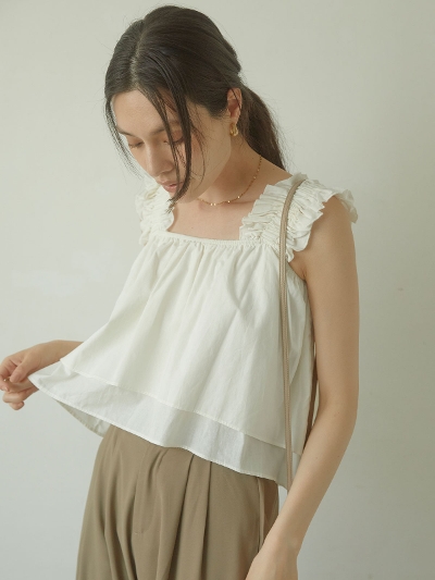 ACYM Frill shoulder flareタンク