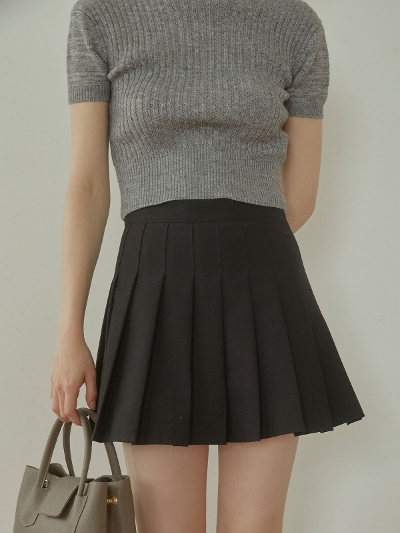 Pleats trapeze mini スカート ALL ACYM ONLINE SHOP