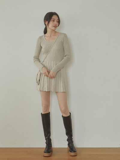 Pleats knit mini s[X