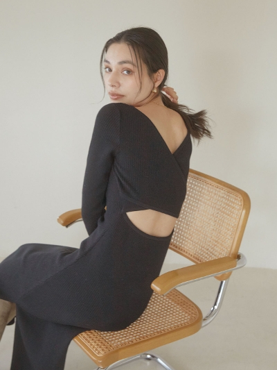 Back open mix knit s[X